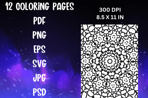 12 Coloring Page Bundle: Graphics & Coloring Pages Amp