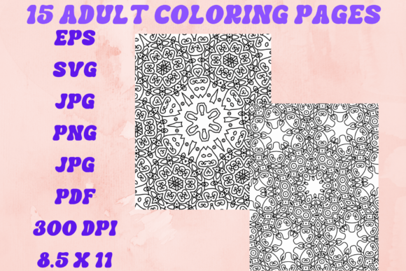 15 Adult Coloring Page Bundle: Graphics & Coloring Pages Amp