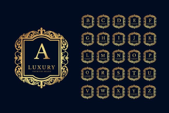 Alphabet Initial Luxury Logo Ornament Graphics & Logos
