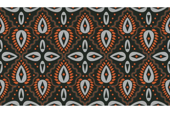 Batik Abstract Wave Dark Green Graphics & Patterns