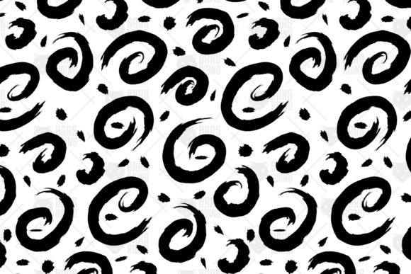 Black Curlicues Grunge Seamless Pattern Review