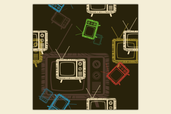 Classic Television Dark Seamless Pattern Review