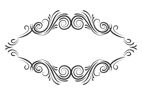 Elegant Frame with Calligraphic Swirls Graphics