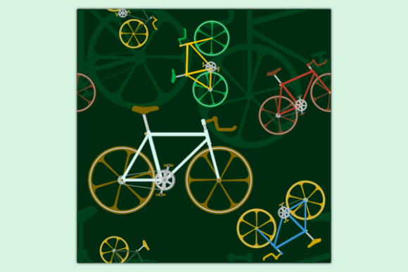 Fixed Gear Bicycle Dark Seamless Pattern Graphics