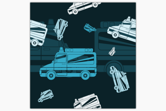 Flat Ambulance Dark Seamless Pattern: Graphics & Patterns Review
