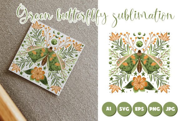 Green Butterfly Svg for Graphics and Crafts