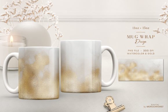 Grey Gold Watercolor Graphics & Print Templates