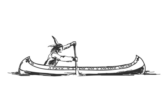 Native American Man Riding Canoe Graphics & Crafts Review
