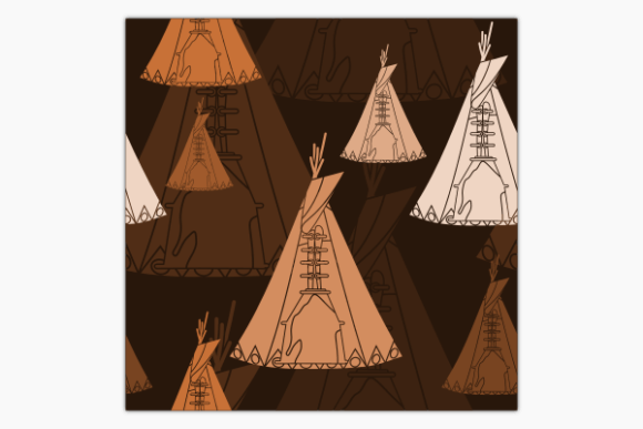 Native American Tent Dark Pattern Graphics & Patterns