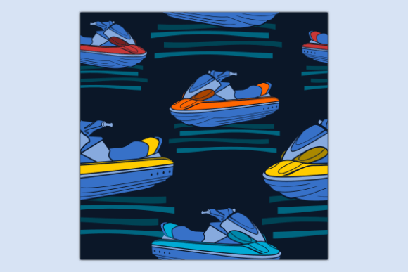 Oblique Personal Watercraft Dark Pattern Graphics