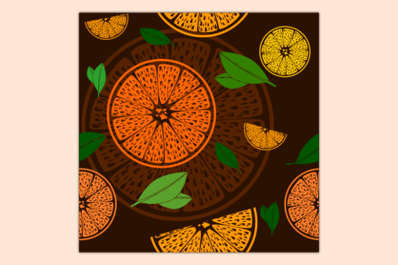 Orange Fruits Dark Seamless Pattern: Graphics & Patterns