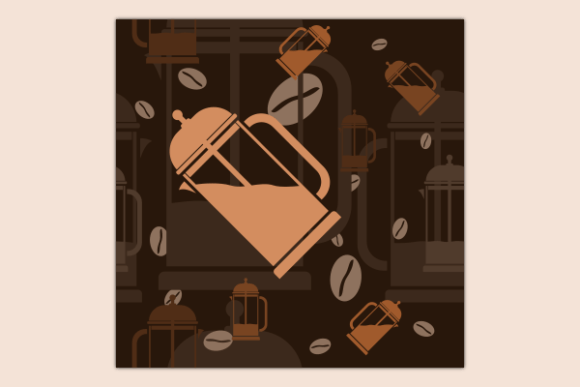 Plunger Coffee Maker Dark Pattern Graphics