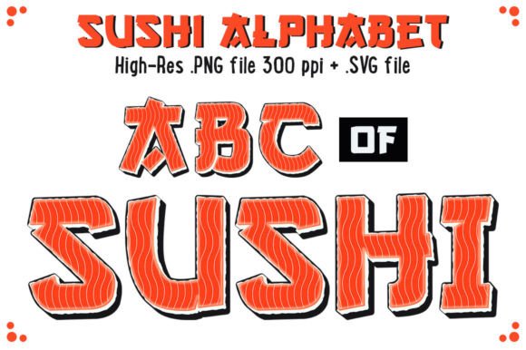 Sushi 3D Alphabet Set for Graphics and Crafts