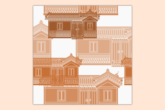 Wide Traditional Korean Hanok Pattern: Graphics & Patterns Review